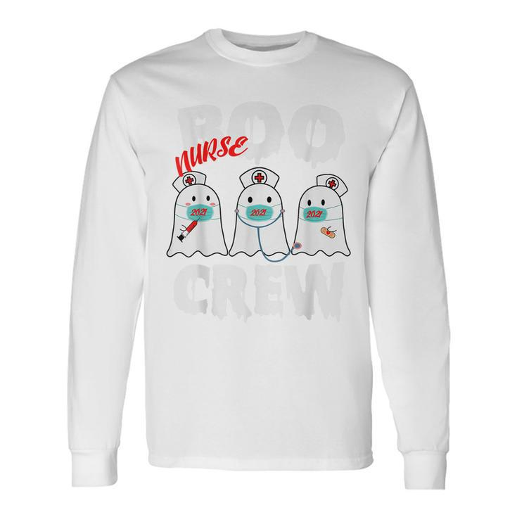 Boo Boo Crew Nurse Halloween Shirt Nurses Rn Lpn Cna Ghost Men Women Long Sleeve T-Shirt T-shirt Graphic Print