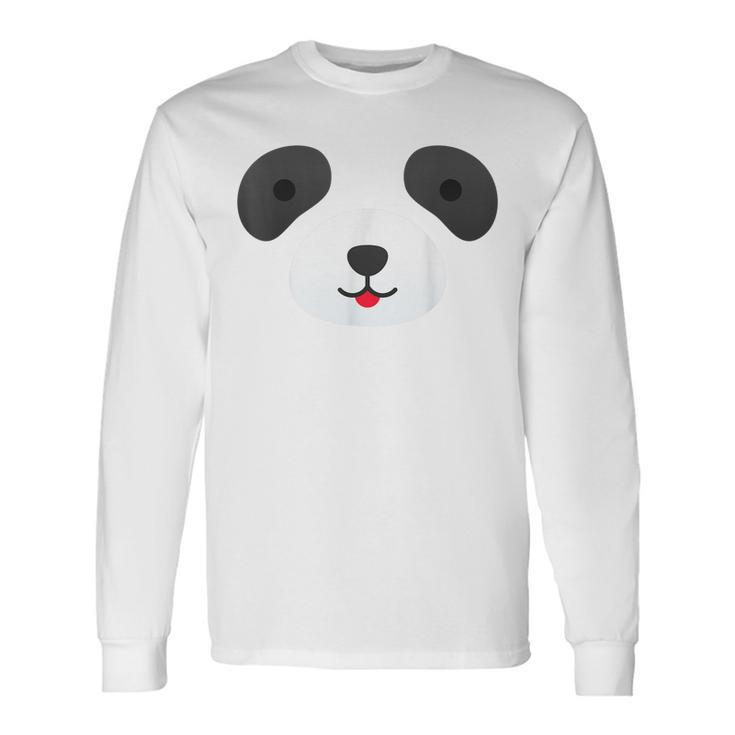 Cute Bear Panda Face Diy Easy Halloween Party Easy Costume Long Sleeve T-Shirt Gifts ideas
