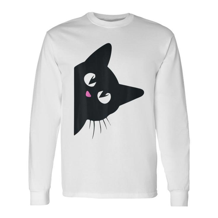 Cute Black Cat Halloween Costume Kitten Toddler Adult Long Sleeve T-Shirt