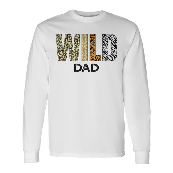 Dad Of The Wild One Zoo Birthday Safari Jungle Animal Men Women Long Sleeve T-Shirt T-shirt Graphic Print