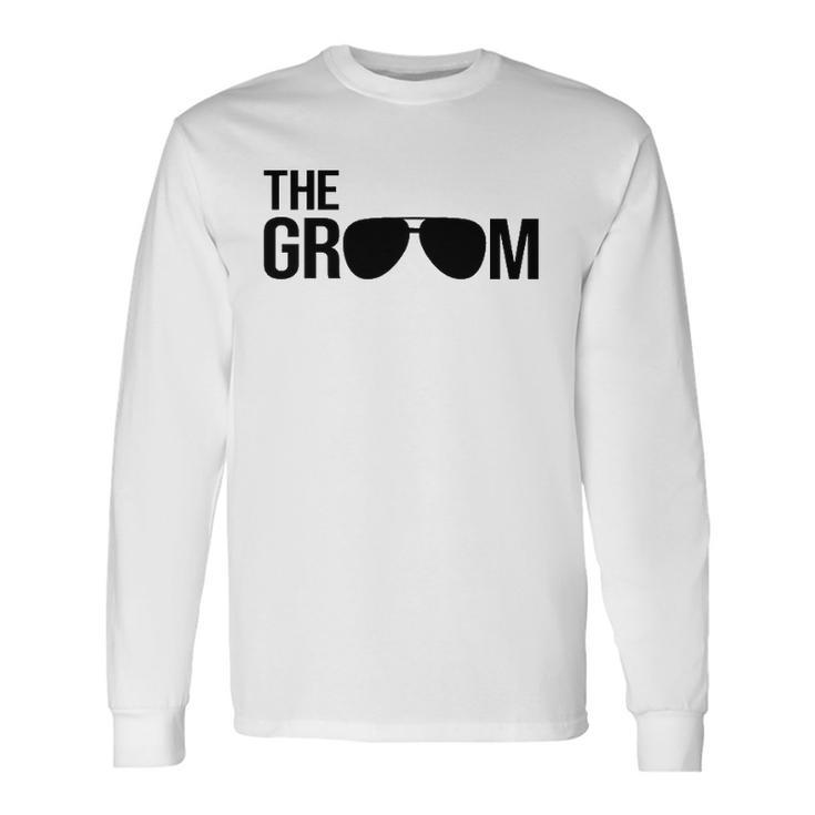 The Groom Bachelor Party Cool Sunglasses White Long Sleeve T-Shirt