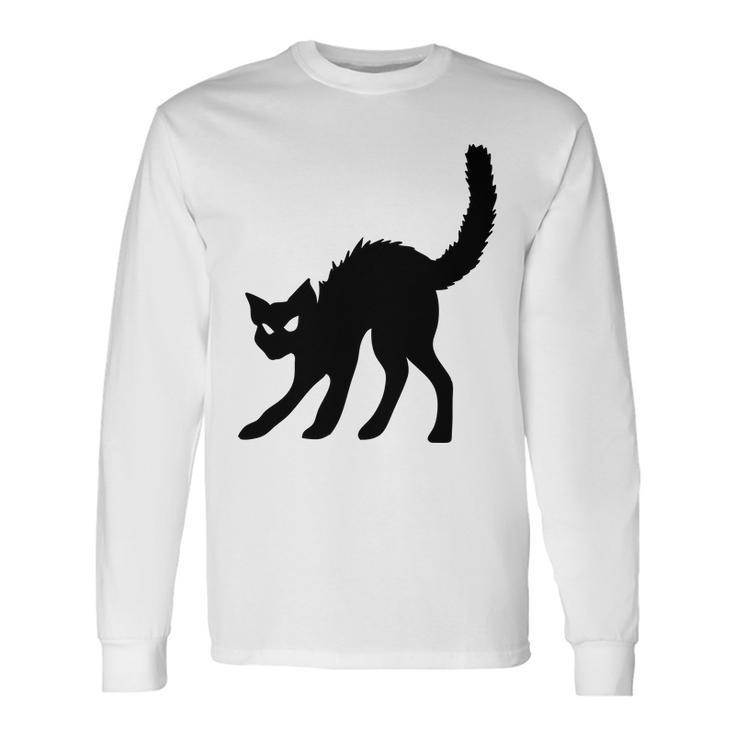 Halloween Black Cat Witches Pet Design Men Women Long Sleeve T-shirt Graphic Print Unisex