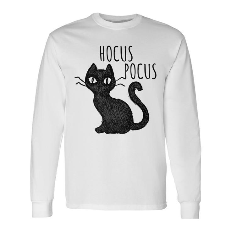 Halloween For Cat Lovers Hocus Pocus Black Cat Long Sleeve T-Shirt