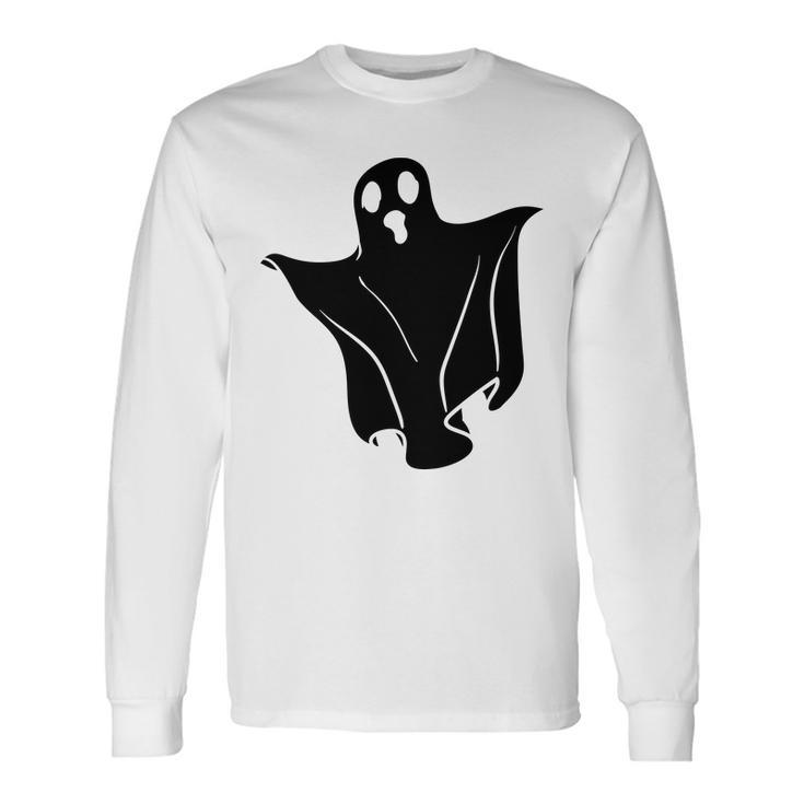 Halloween Creepy Ghost Black Design For You Men Women Long Sleeve T-shirt Graphic Print Unisex