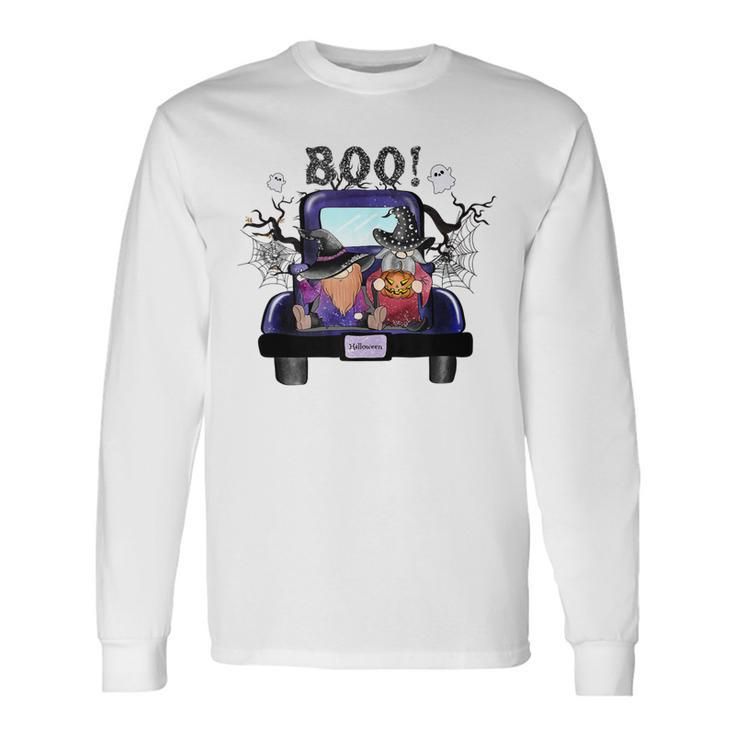 Halloween Gnomes Costume Truck Spooky Long Sleeve T-Shirt