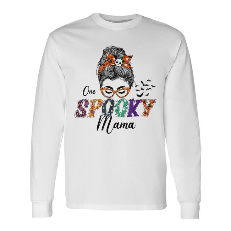 Halloween One Spooky Mama Matching Costume Long Sleeve T-Shirt Gifts ideas