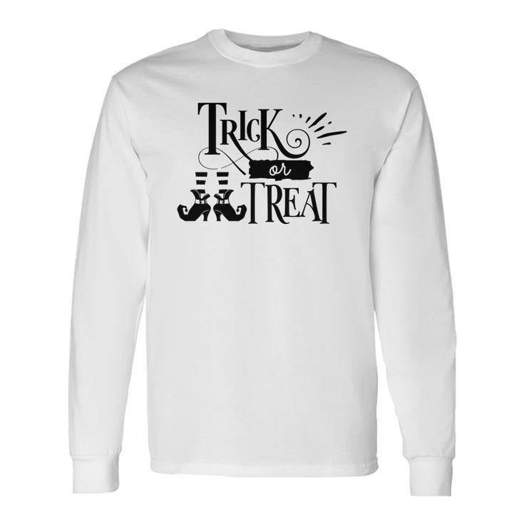 Halloween Trick Or Treat Black Design V2 Men Women Long Sleeve T-shirt Graphic Print Unisex