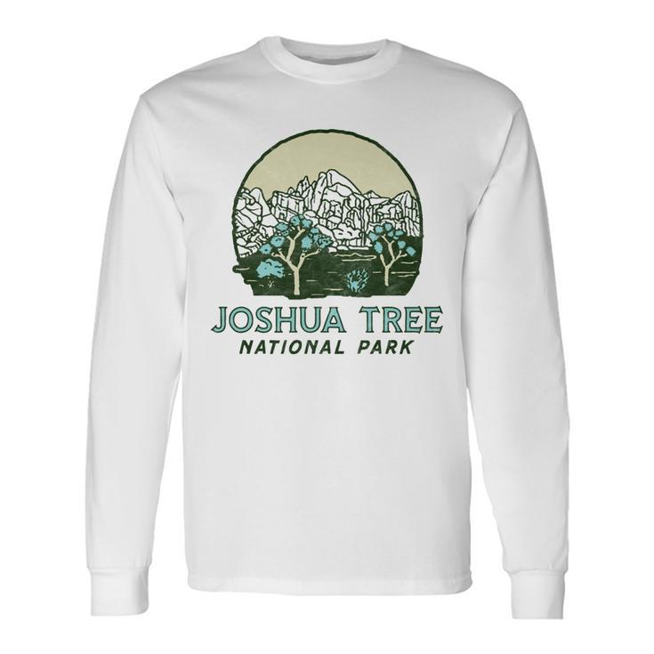 Joshua Tree National Park Vintage Mountains & Trees Sketch Long Sleeve T-Shirt