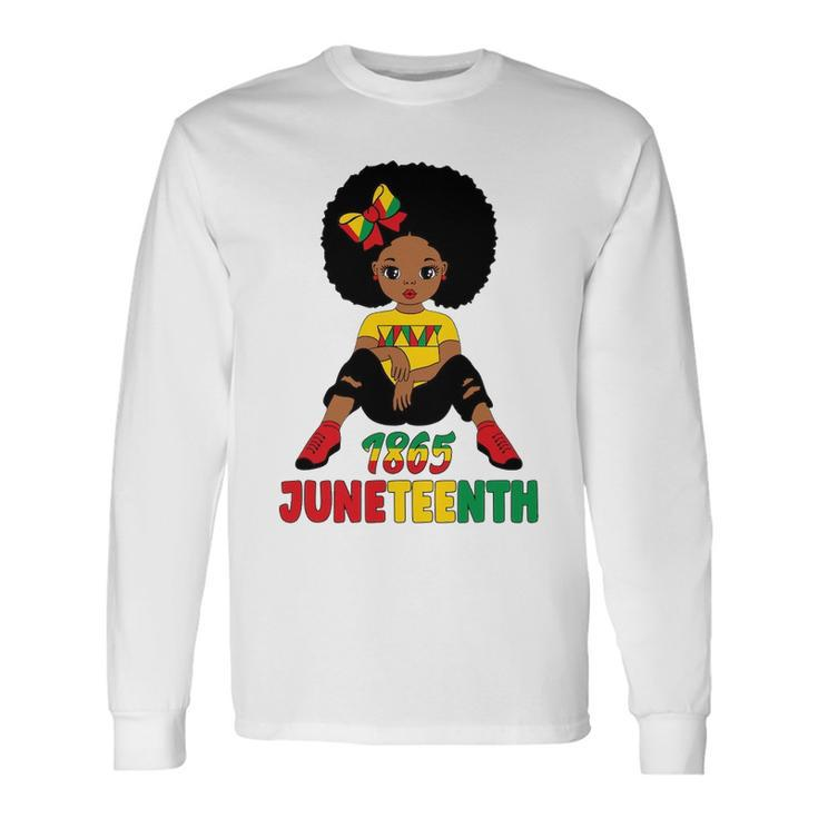 Juneteenth Celebrating 1865 Cute Black Girls Long Sleeve T-Shirt