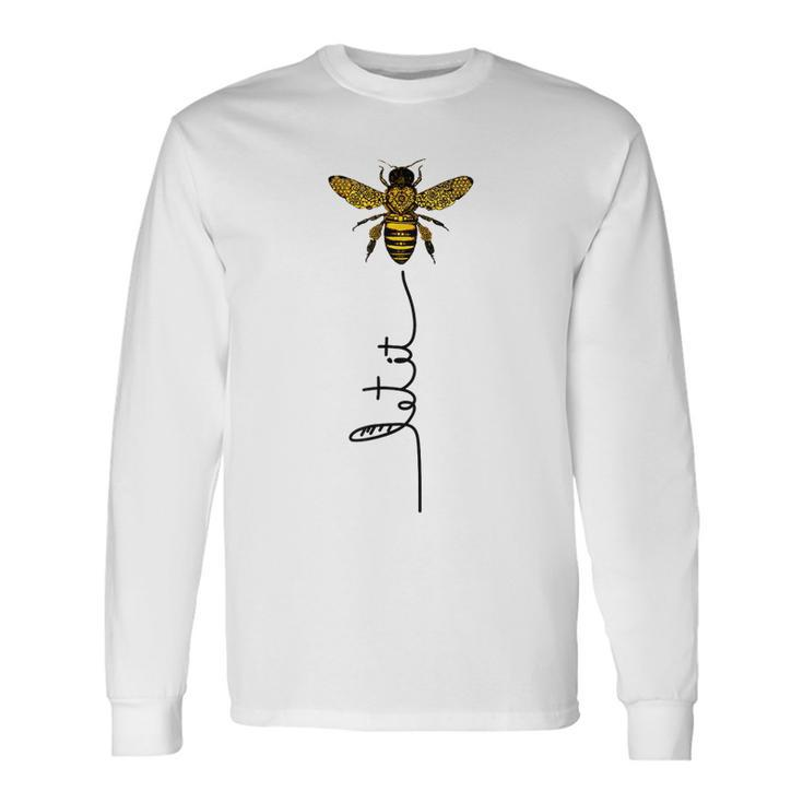 Let It Bee Hand Drawn Sweet Bees Beekeeper Line Art Girl Long Sleeve T-Shirt