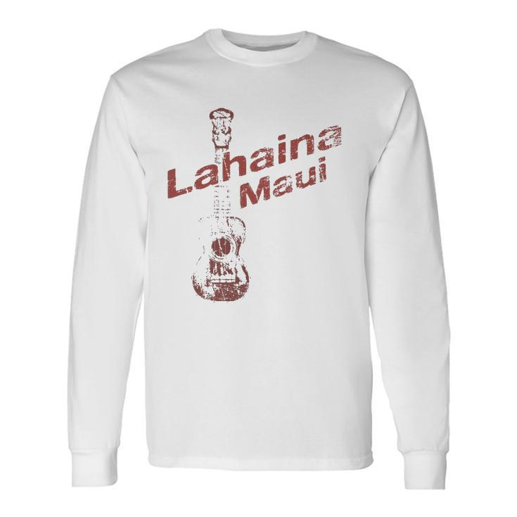 Maui Hawaii Lahaina Ukulele Vintage Hawaiian Uke Long Sleeve T-Shirt T-Shirt