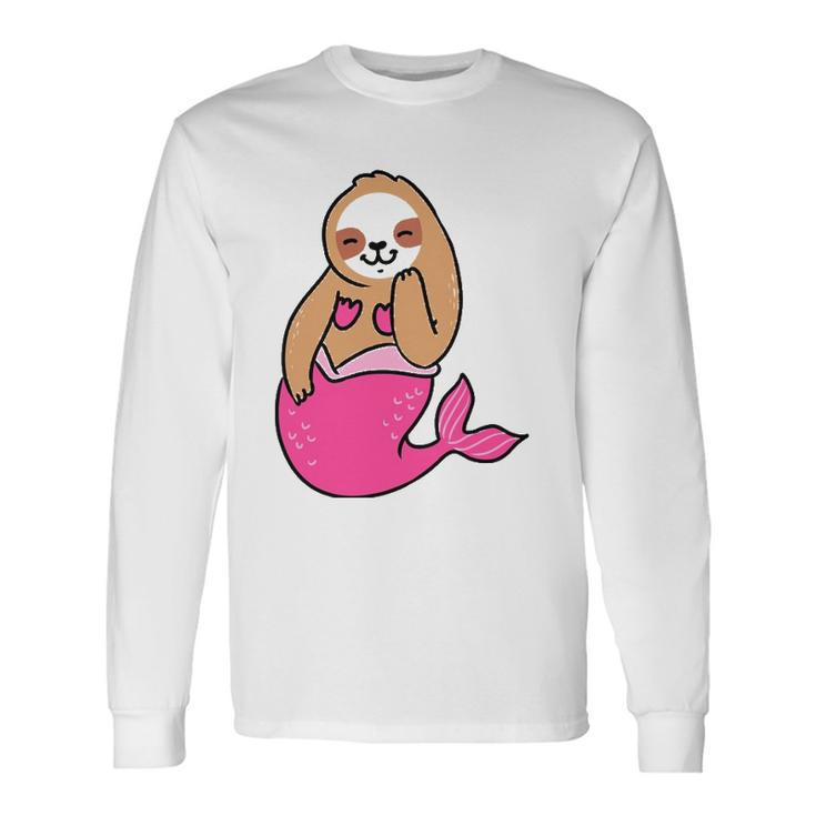 Mermaid Sloth Cute Sloth Long Sleeve T-Shirt