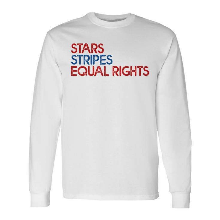Messy Bun American Flag Pro Choice Star Stripes Equal Right V3 Long Sleeve T-Shirt