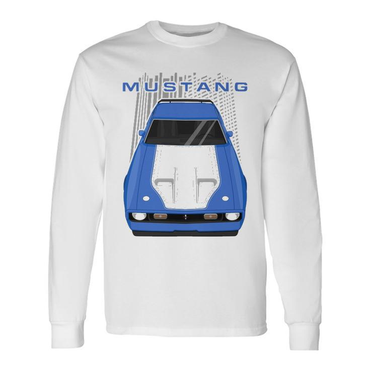 Mustang Mach 1 1971 To 1972 Blue Long Sleeve T-Shirt - Thegiftio