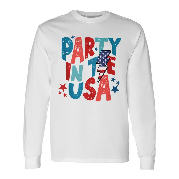 Party In The Usa 4Th Of July American Flag Long Sleeve T-Shirt