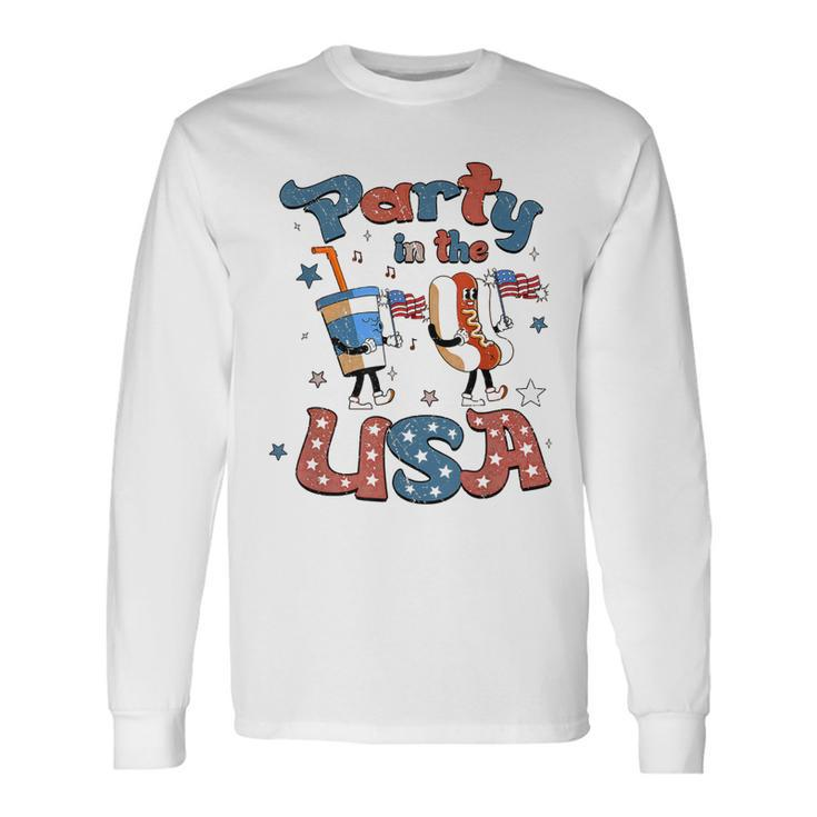 Party In The Usa 4Th Of July Hot Dog Patriotic Kid V2 Long Sleeve T-Shirt