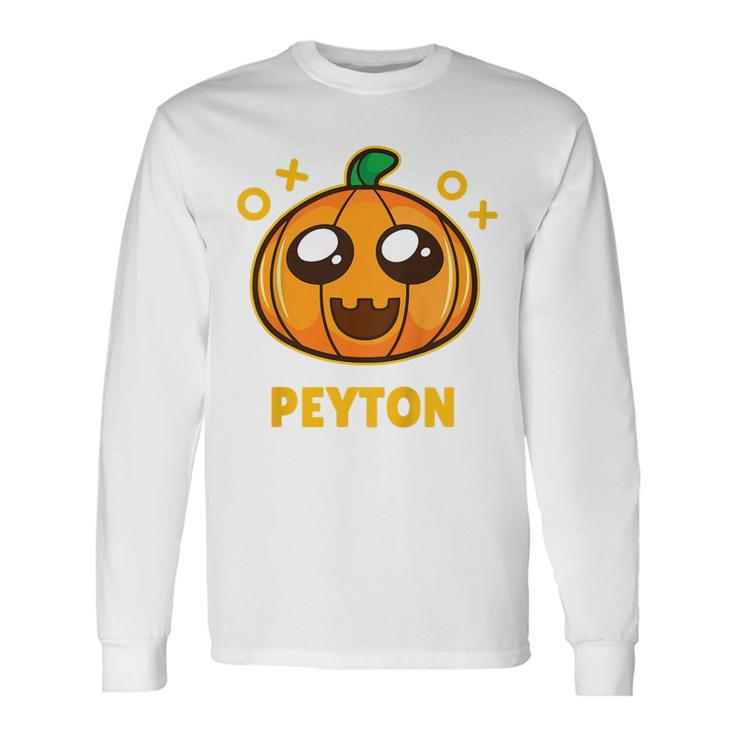 Peyton Pumpkin Halloween Long Sleeve T-Shirt