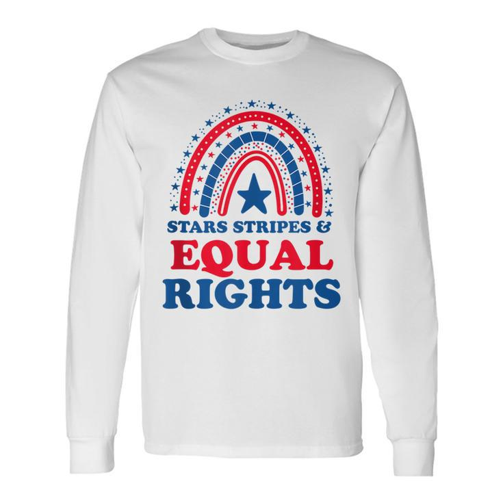 Pro Choice Boho Rainbow Feminist Stars Stripes Equal Rights Long Sleeve T-Shirt