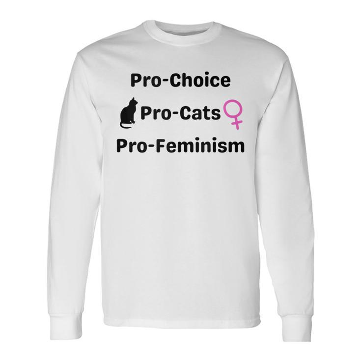 Pro Choice Feminism And Cats Cute Roe V Wade 1973 Long Sleeve T-Shirt
