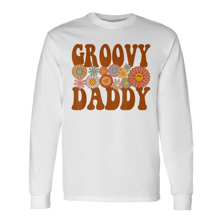 Retro Groovy Daddy Matching 1St Birthday Party Men Women Long Sleeve T-Shirt T-shirt Graphic Print