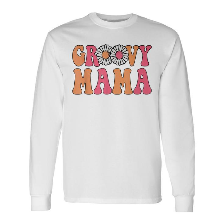 Retro Groovy Mama Matching 1St Birthday Party V2 Long Sleeve T-Shirt