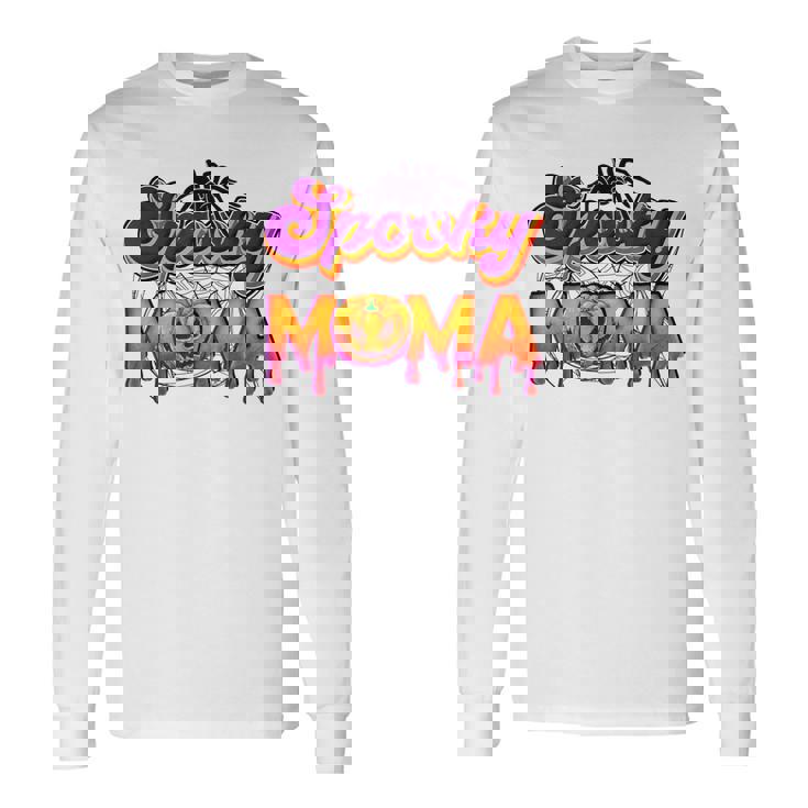 Spooky Mama Jack O Lantern Halloween Mama Pumpkin Long Sleeve T-Shirt
