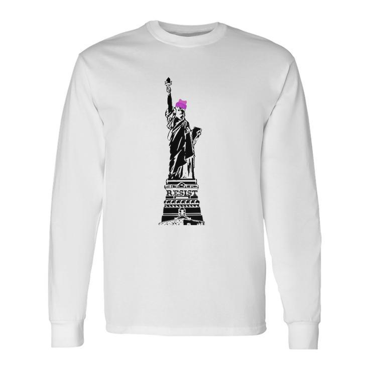 Statue Of Liberty Kitty Ears Resist Feminist Long Sleeve T-Shirt T-Shirt