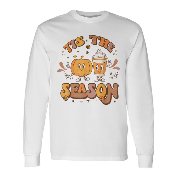 Tis The Season Pumpkin Spice Autumn Fall Thanksgiving Retro Long Sleeve T-Shirt