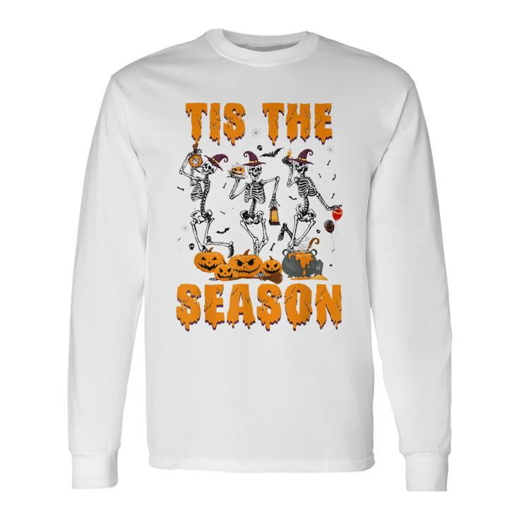 Tis The Season Pumpkin Spice Fall Vibes Autumn Retro Long Sleeve T-Shirt