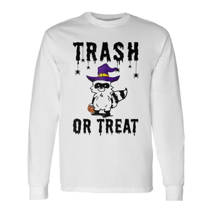 Trash Or Treat Trash Panda Witch Hat Halloween Costume Long Sleeve T-Shirt