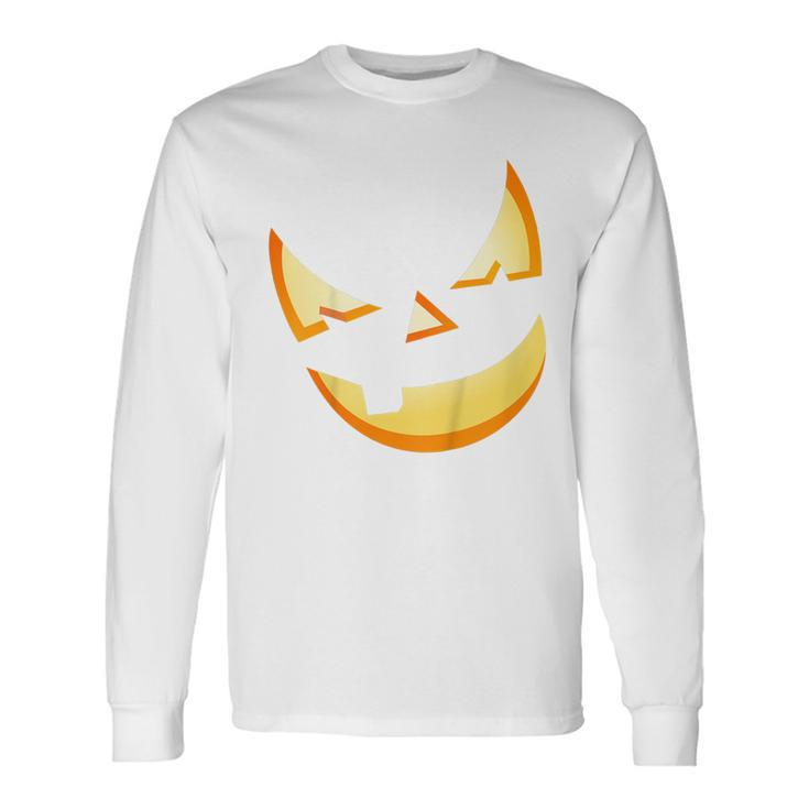 Trick Or Treat Scary Lit Pumpkin Face Halloween Long Sleeve T-Shirt Gifts ideas