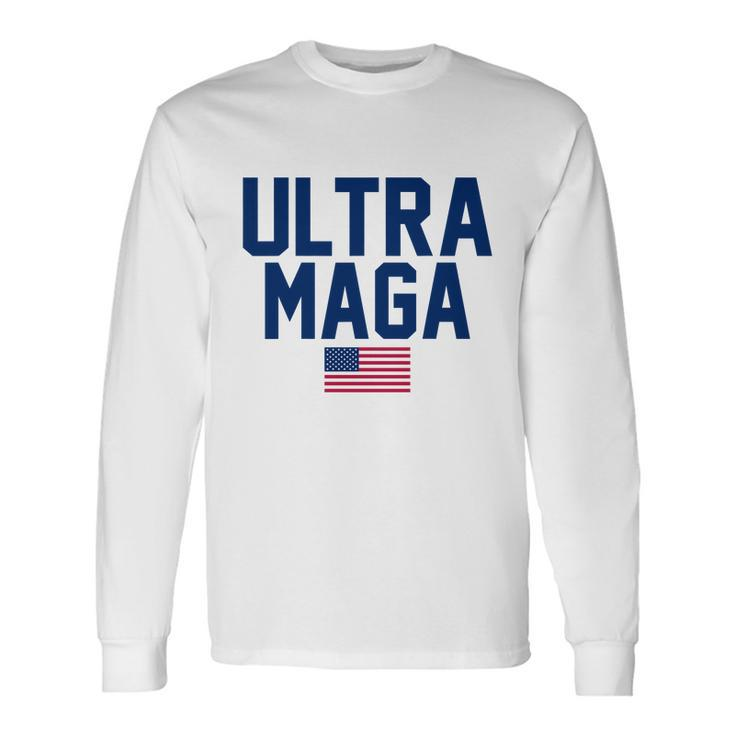 Ultra Maga Shirt Maga King Anti Biden American Flag Pro Trump Trendy Tshirt Long Sleeve T-Shirt