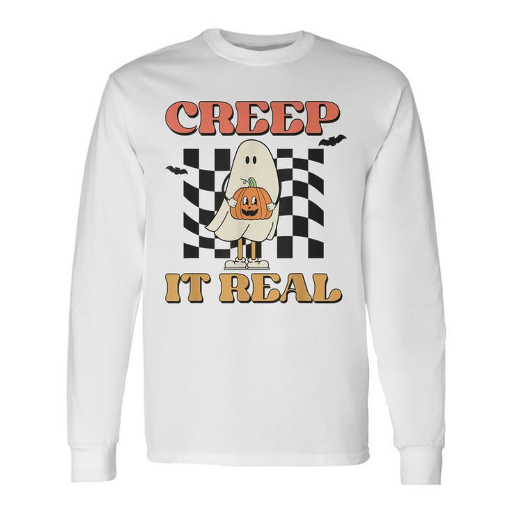 Vintage Retro Cute Creep It Real Halloween Long Sleeve T-Shirt