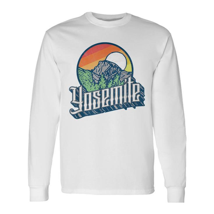 Vintage Yosemite National Park Half Dome Retro Graphic Long Sleeve T-Shirt