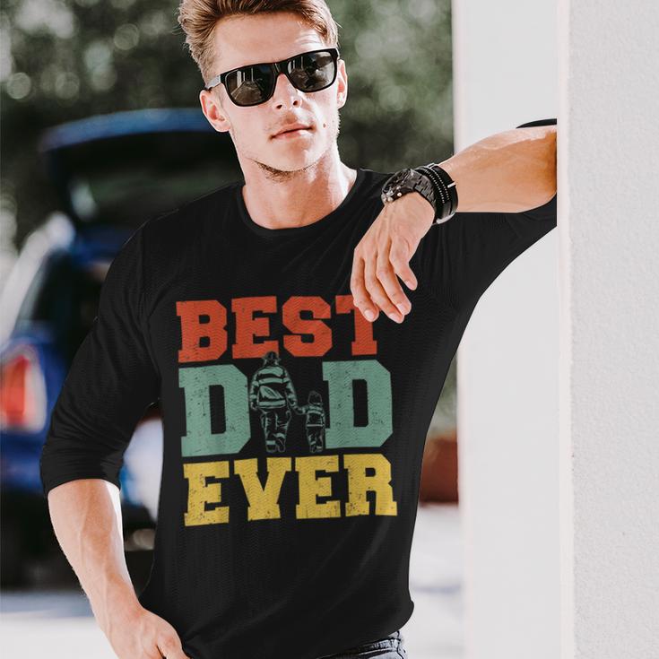 Firefighter Retro Best Dad Ever Firefighter Daddy Happy Fathers Day V2 Unisex Long Sleeve