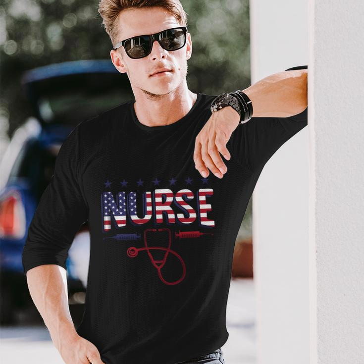 4Th Of July 2021 Or Independence Day Or 4Th Of July Nurse Long Sleeve T-Shirt Gifts for Him