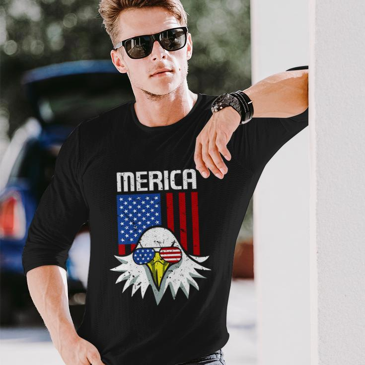 4Th Of July American Flag Bald Eagle Mullet 4Th July Merica Long Sleeve T-Shirt Gifts for Him