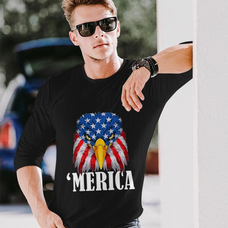4Th July Eagle Merica America Independence Day Patriot Usa Long Sleeve T-Shirt Gifts for Him