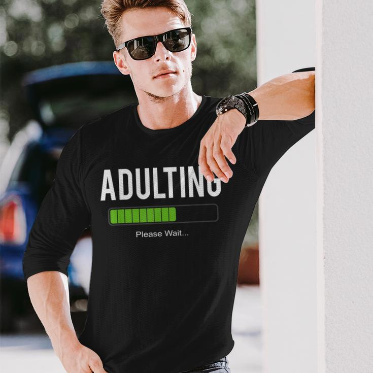 Adult 18Th Birthday Adulting For 18 Years Old Girls Boys Long Sleeve T-Shirt Gifts for Him