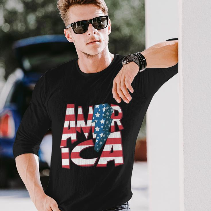 America Usa Flag Patriotic Independence Day 4Th Of July Meaningful Long Sleeve T-Shirt Gifts for Him