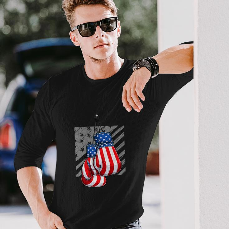 American Boxer 4Th Of July Long Sleeve T-Shirt Gifts for Him