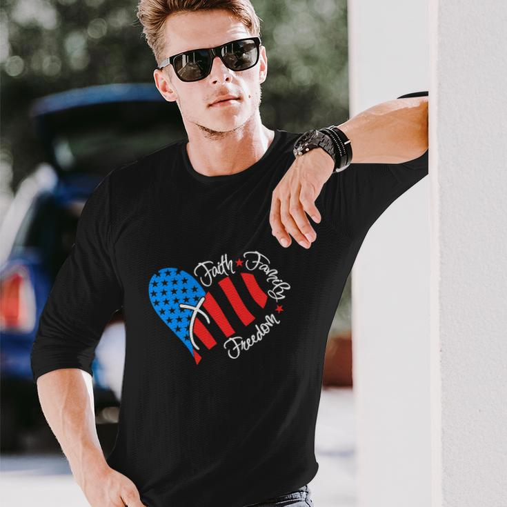 American Flag Usa 4Th Of July Christian Long Sleeve T-Shirt Gifts for Him
