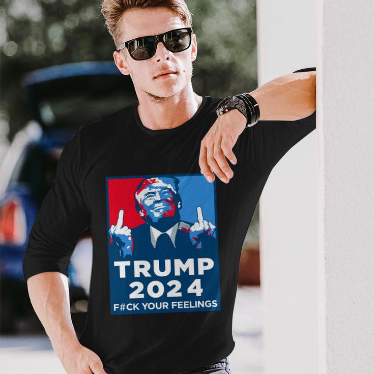 Anti Biden Donald Trump Fuck Your Feelings Long Sleeve T-Shirt Gifts for Him