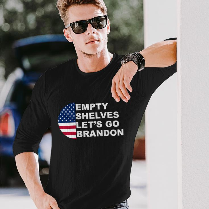 Anti Biden Empty Shelves Joe Lets Go Brandon Anti Biden Long Sleeve T-Shirt Gifts for Him