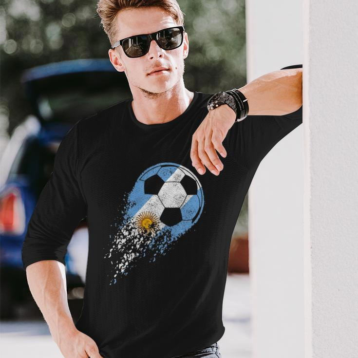 Argentina Soccer Argentinian Flag Pride Soccer Player Long Sleeve T-Shirt T-Shirt Gifts for Him