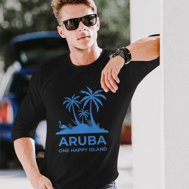 Aruba One Happy Island V2 Long Sleeve T-Shirt Gifts for Him