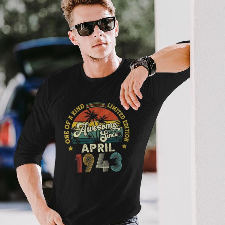 Awesome Since April 1943 Vintage 80Th Birthday For Long Sleeve T-Shirt T-Shirt Gifts for Him