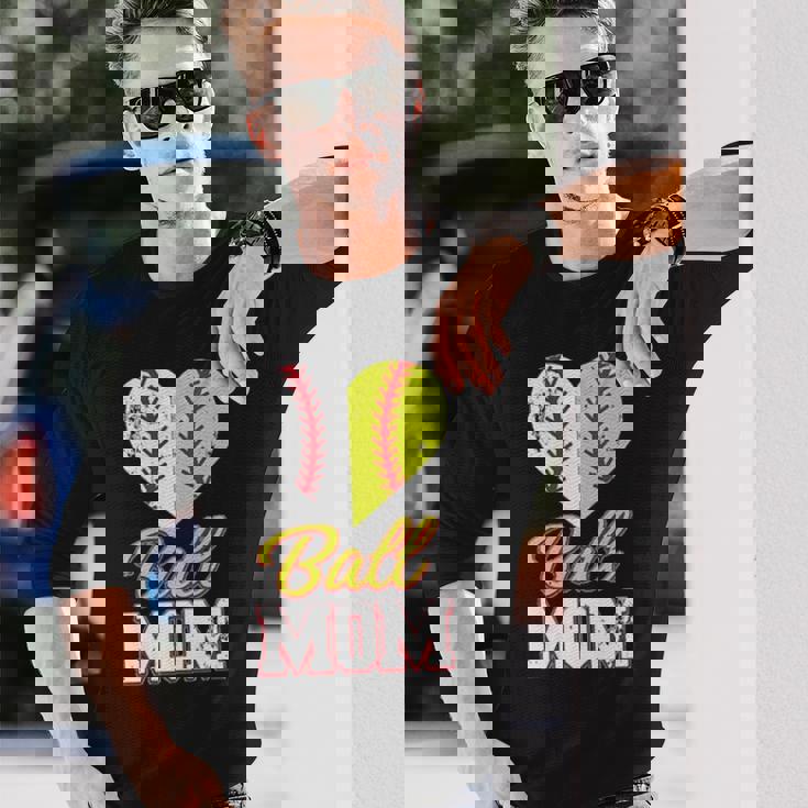 Ball Mom Baseball Softball Mothers Long Sleeve T-Shirt Gifts for Him