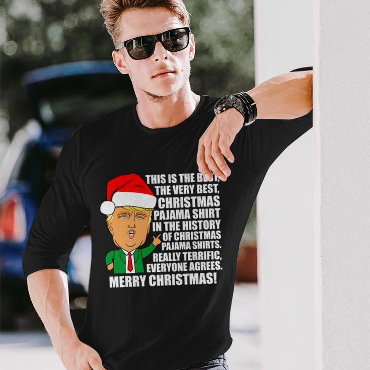 The Best Christmas Pajama Shirt Ever Everyone Agrees Donald Trump Tshirt Long Sleeve T-Shirt Gifts for Him