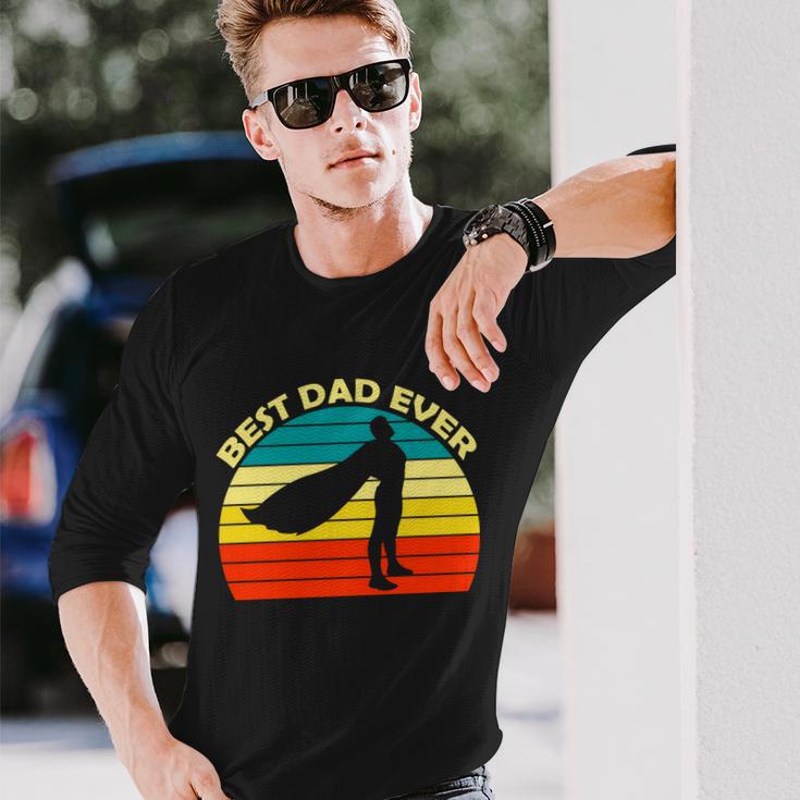 Best Dad Ever Super Dad Hero Long Sleeve T-Shirt Gifts for Him